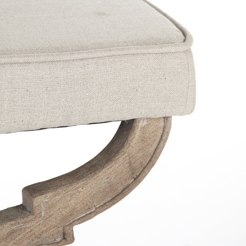 Banc de chambre Elof, H 16 po x l 51 po x P 18 po, Gris chaulé / brun
