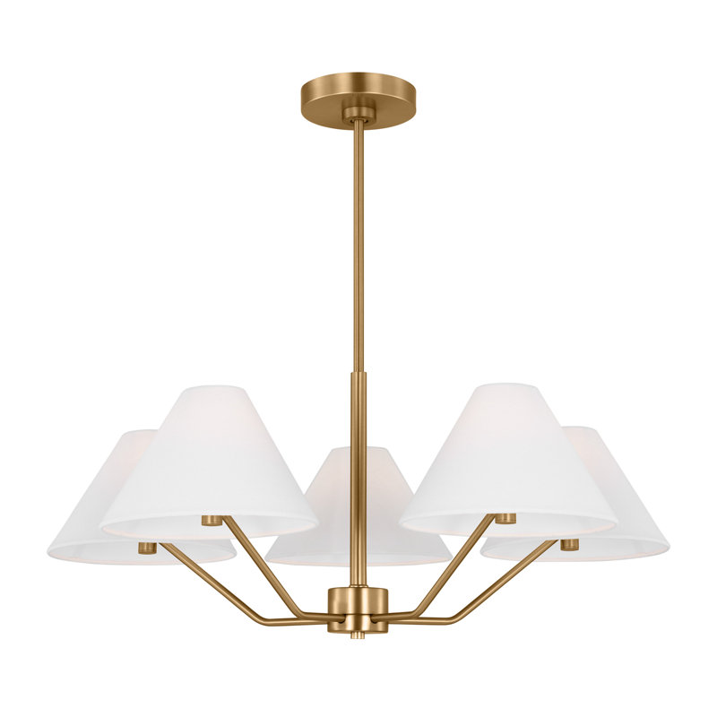 Riesel 5-Light Medium Chandelier, Satin Brass