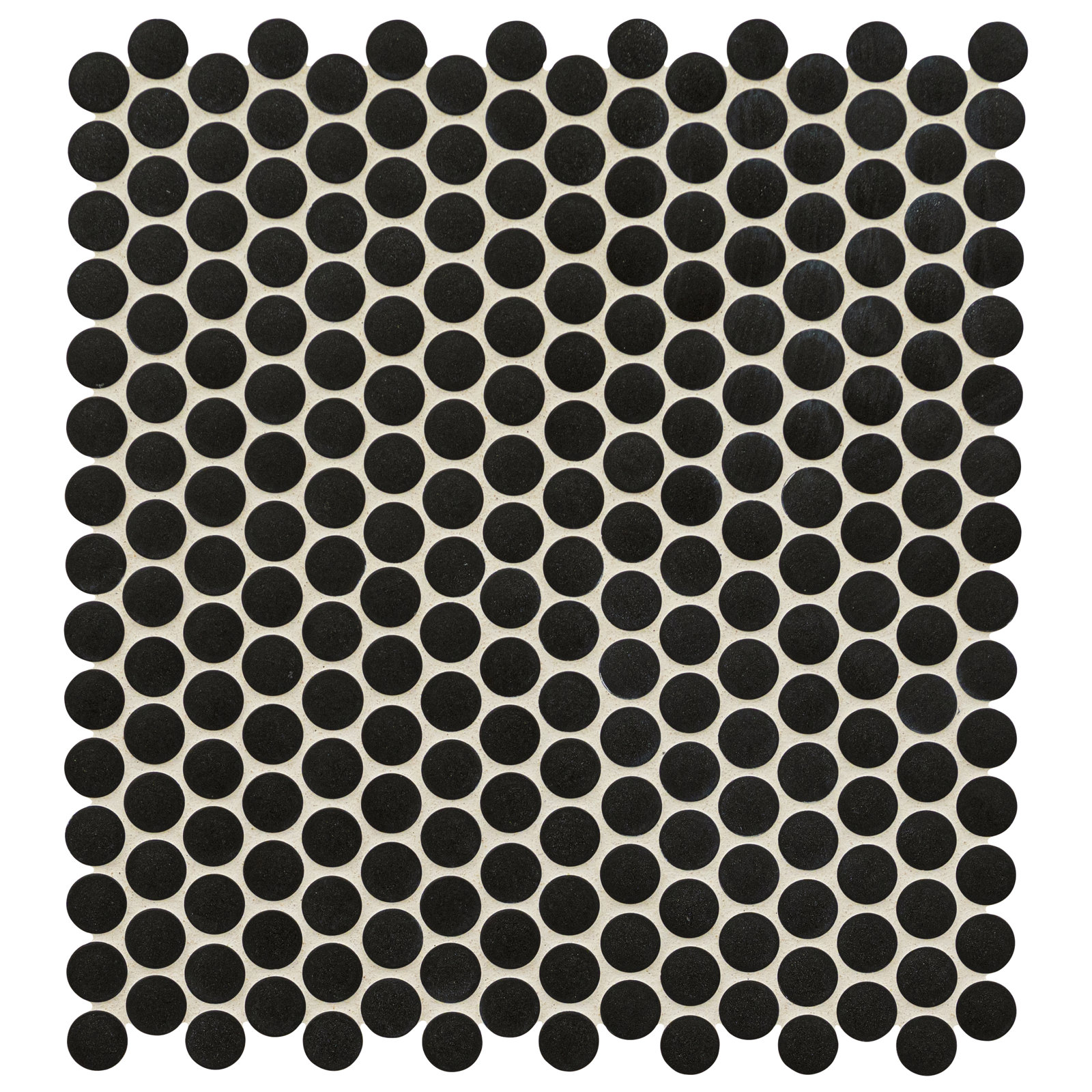 12" x 13" Porcelain Mosaic Tile, Matte Nivora Caviar