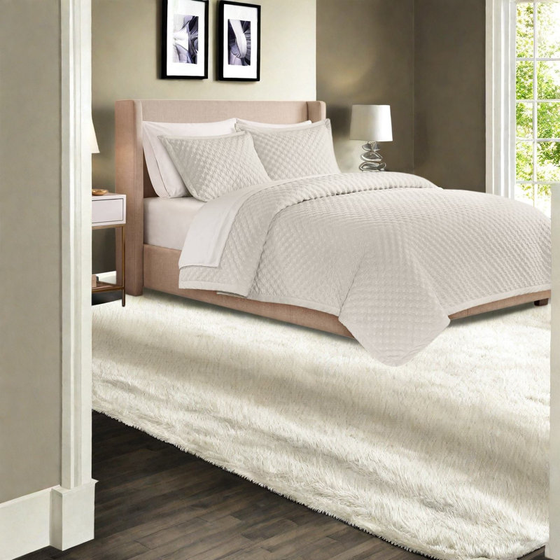 De literie en velours pour grand lit 1 pièce, couvre-lit matelassé moderne avec taies décoratives