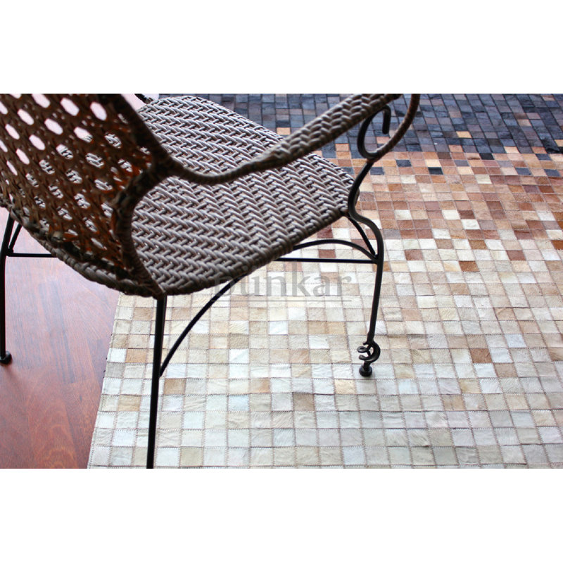 Mckinney Geometric Cowhide Area Rug, Rectangle 150 x 240cm