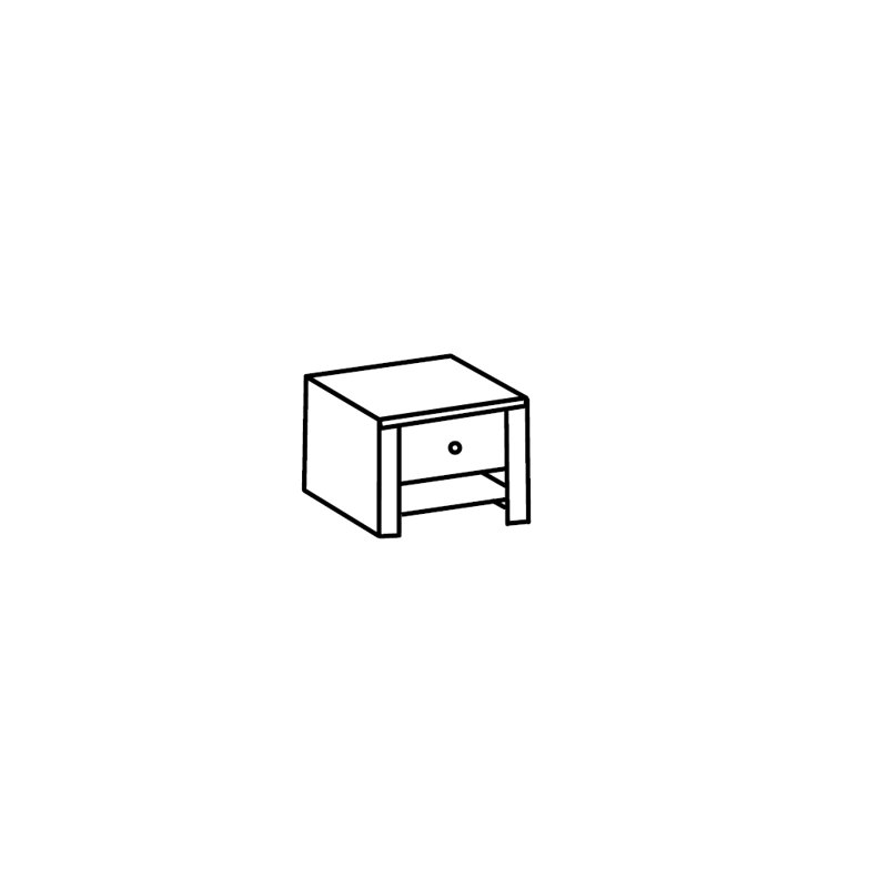 Chateau 58cm W Manufactured Wood Bedside Table