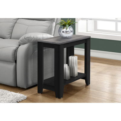 Table de chevet rectangulaire noire et grise, idéale pour le rangement ou la décoration, table de bout de 11,51 po de largeur, rangement polyvalent pour le décor, poids de 16 lb