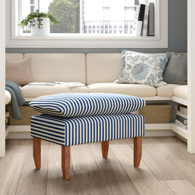 Cove 24" Pillowtop Ottoman - Navy Stripe