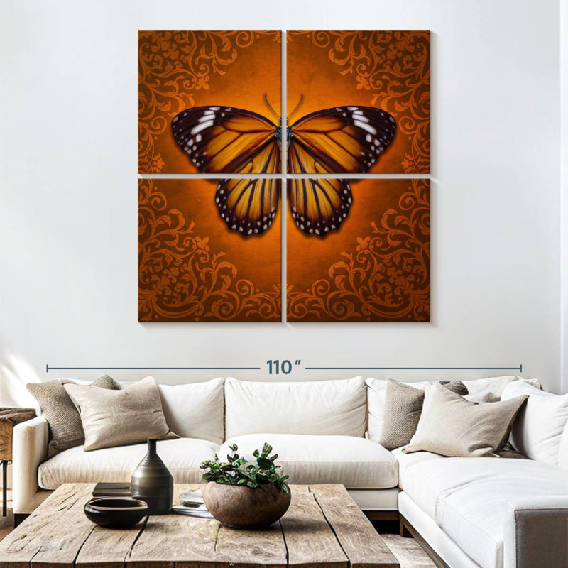 Brampt Ornate Monarch Butterfly, 74" H x 74" W