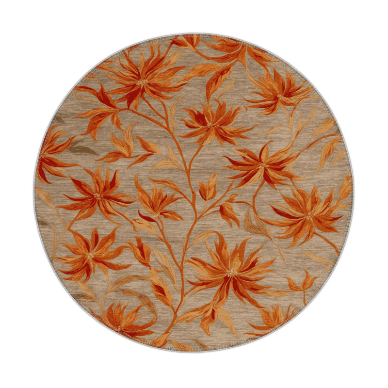 Botanical Beige Indoor and Outdoor Area Rug, Rectangle 9' x 12'