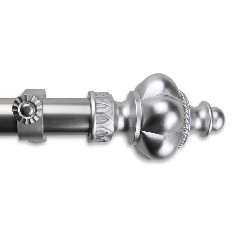 Tringle à rideaux simple Matilda Terra, Nickel satiné