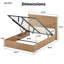 Lit de rangement relevable hydraulique avec panneaux ondulés en bois ondulé-115169305