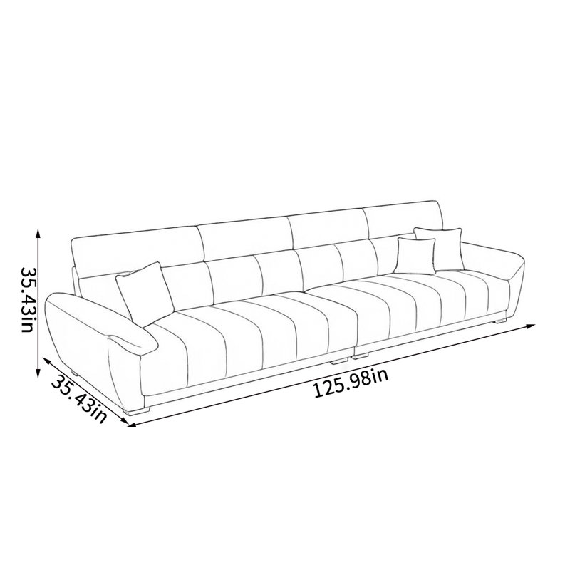 Canapé en tissu Simple Piano Keys, H 35,43 po x l 82,67 po x P 125,98 po, 5