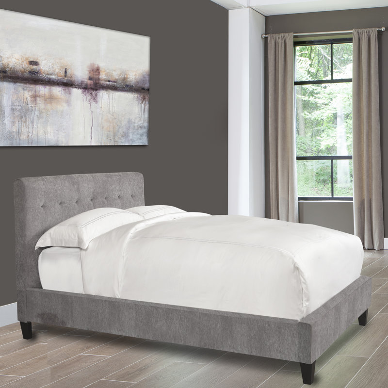 Anahis Upholstered Standard Bed, Gray, California King