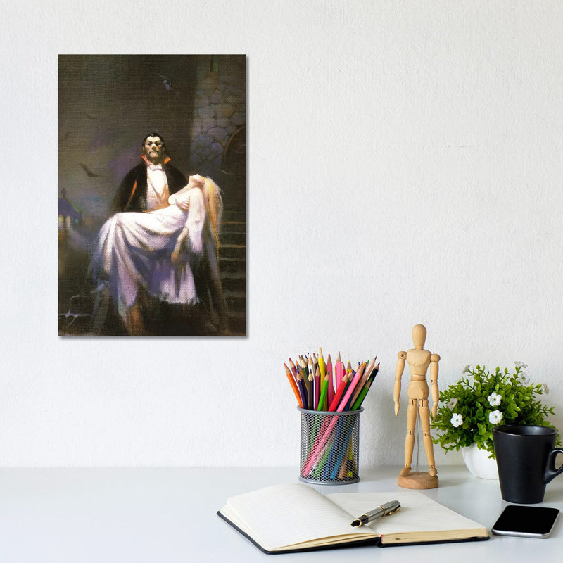 Dracula's Bride by Frank Frazetta - Print on Canvas, 30.48 cm H x 45.72 cm W, Wrapped Canvas