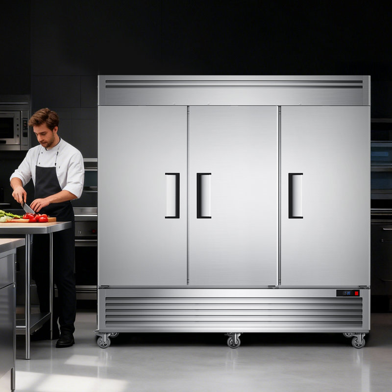 Réfrigérateur commercial à porte en acier inoxydable avec éclairage DEL Coolake