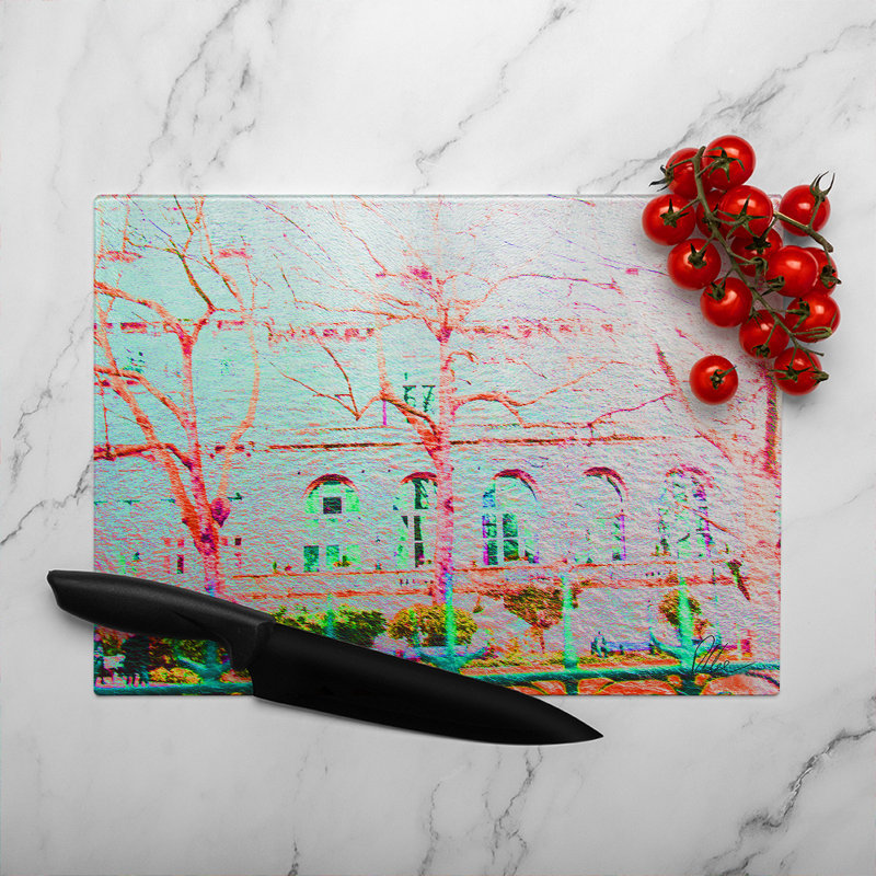 Tree In London  Glass Chopping Board