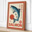 Leaping Salmon Art Deco - Wrapped Canvas-1787857921-1787857925