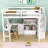Full-Size Loft Bed With L-Shaped Desk, Storage Staircase, And Drawers-2100924498