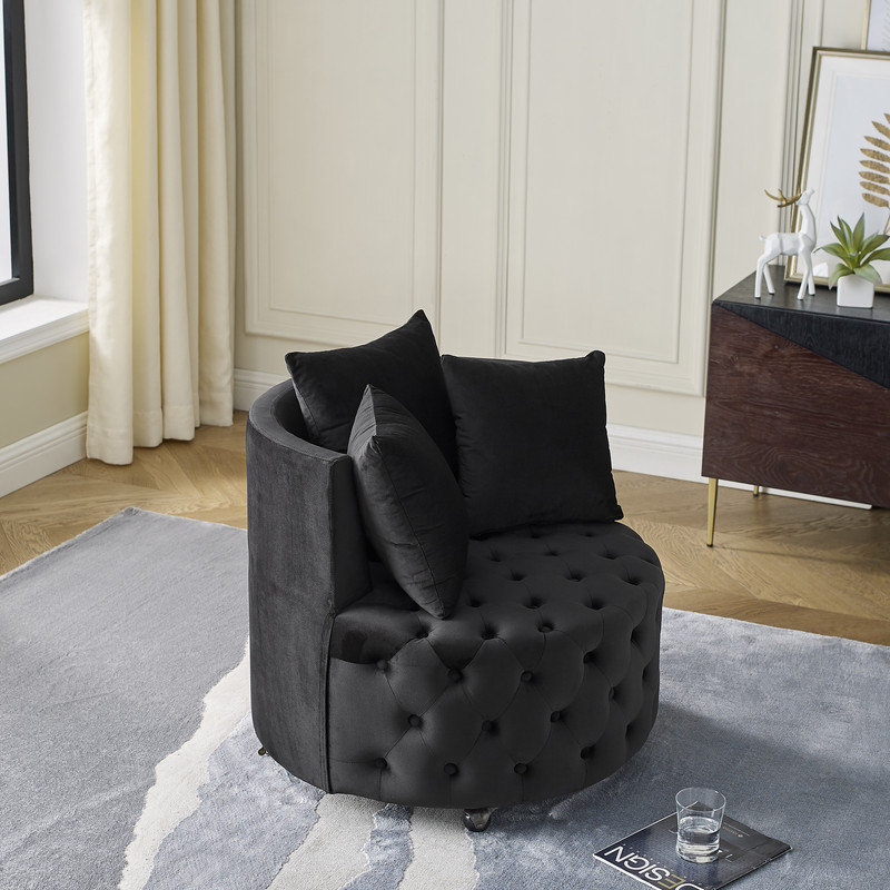 Fauteuil à billes pivotant noir, Noir