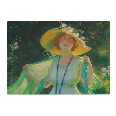Lady in a Summer Garden by Charles Curran Chopping Board