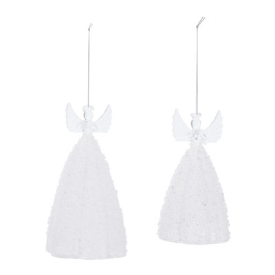 Ensemble de 2 ornements en verre ange en verre