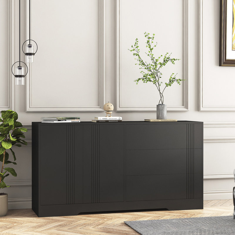 Sideboard Buffet Cabinet with Storage, Black