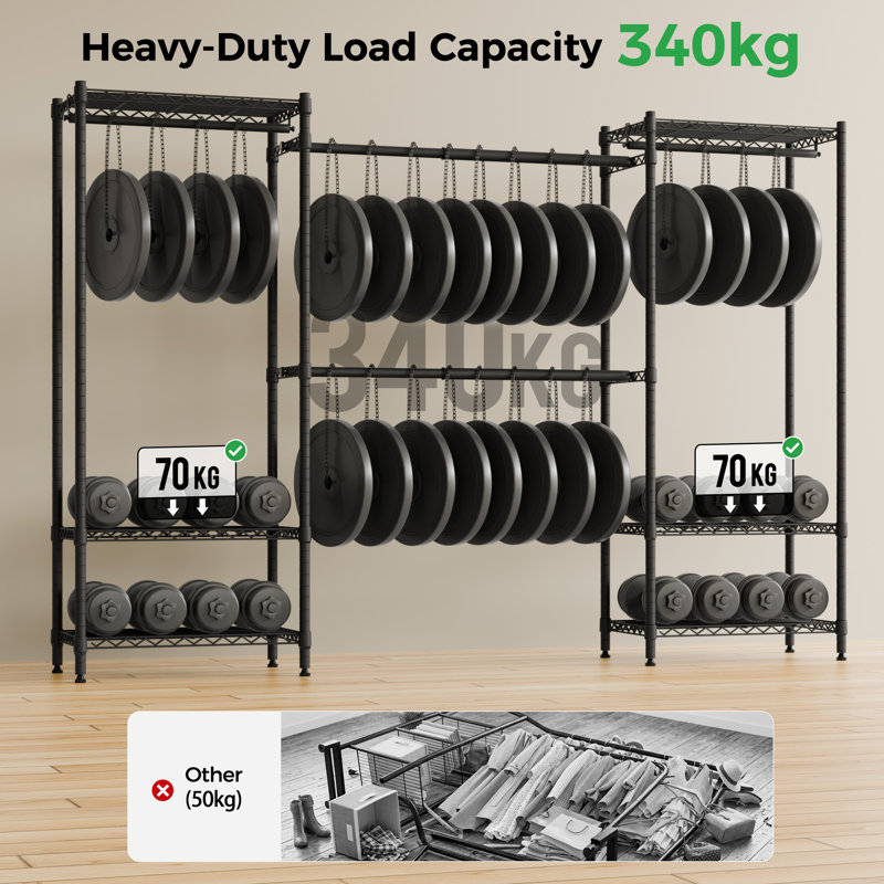 234.5cm Adjustable Clothing Rack, Black