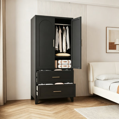 Garde-robe avec 2 tiroirs et tringle