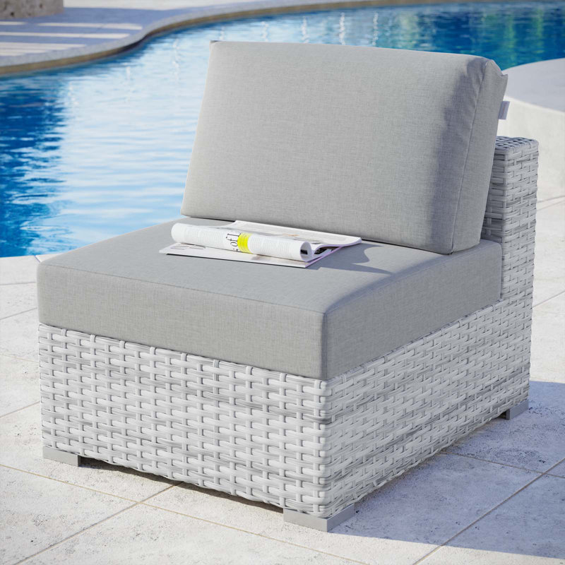 Convene Outdoor Patio Armless Chair, Gray