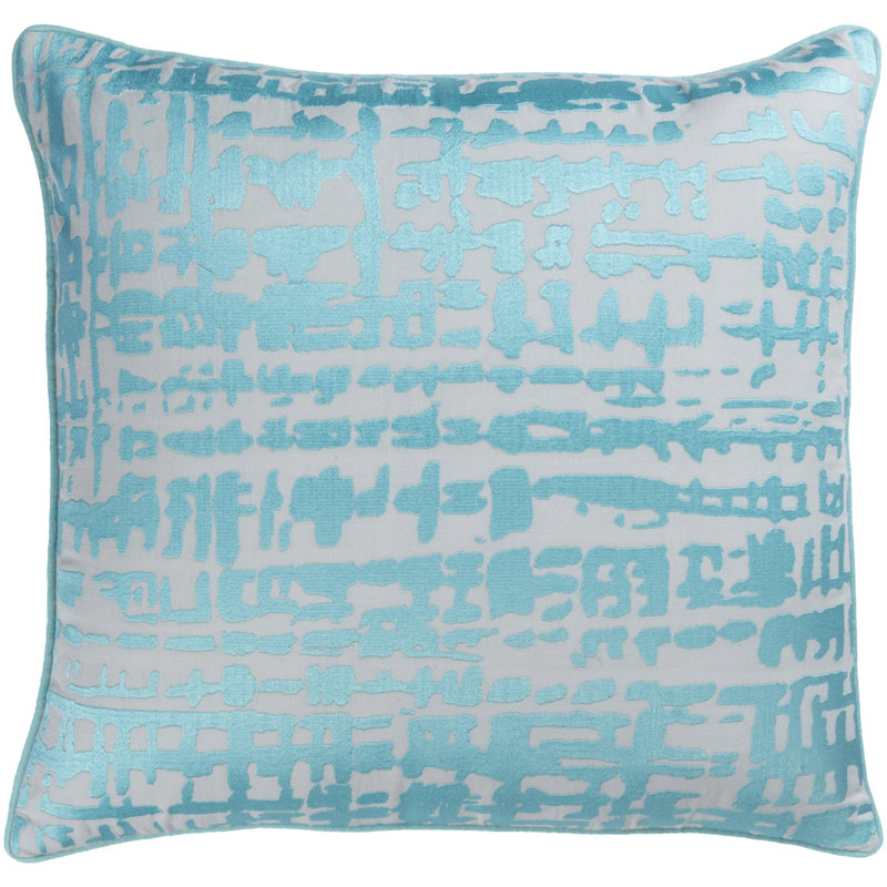 Mack Linen Throw Pillow, 18" H x 18" W x 4" D, Cobalt/Slate