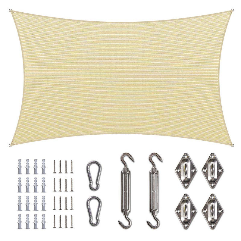 Voile d'ombrage Amgo Customize, Beige, Bordure de jardin x 10 pi,