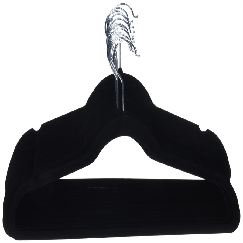 5 cintres pour accessoires antidérapants, Noir / argent, 30