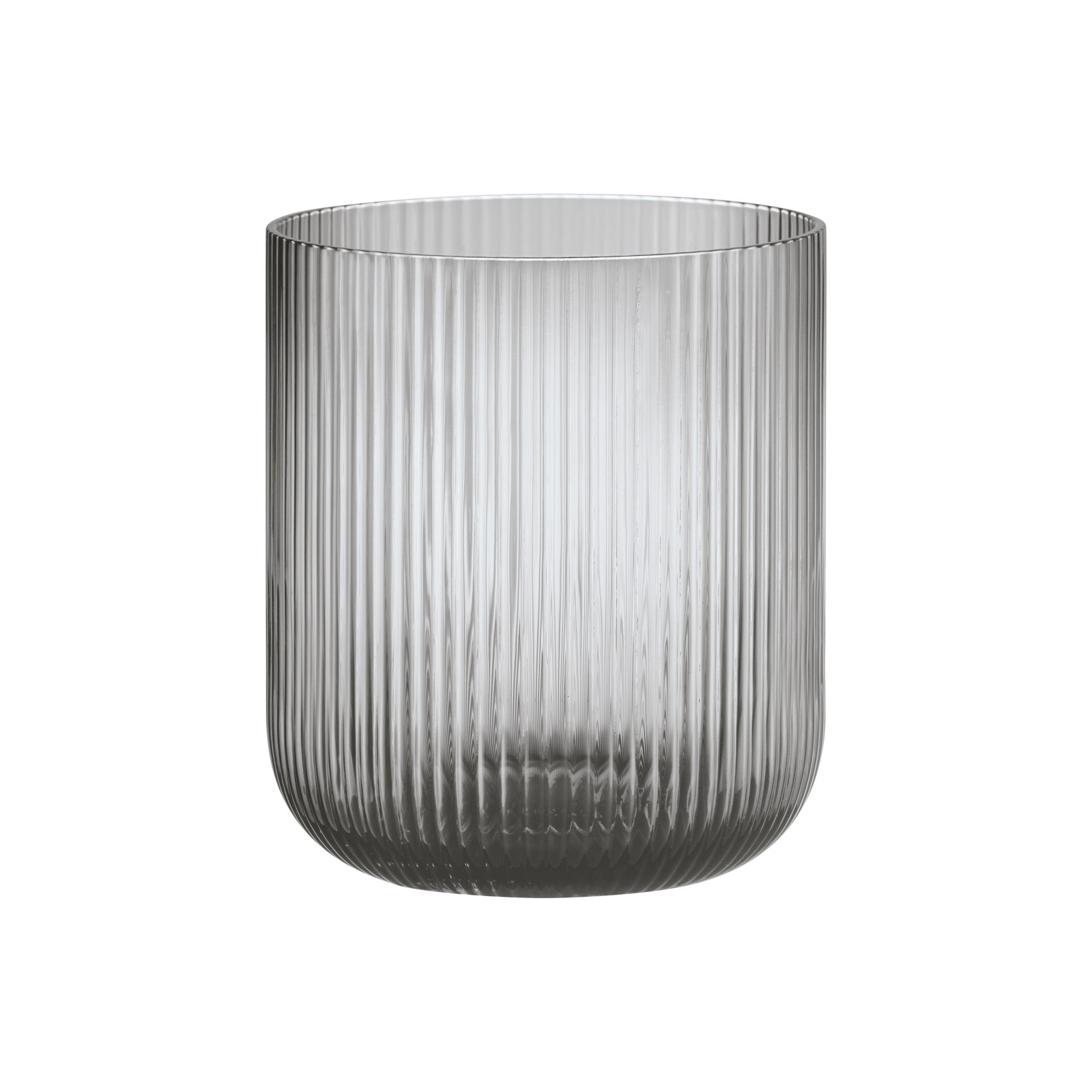 VEN Glass Hurricane Holder, 6.1" H x 5.5" W x 5.5" D, Smoke