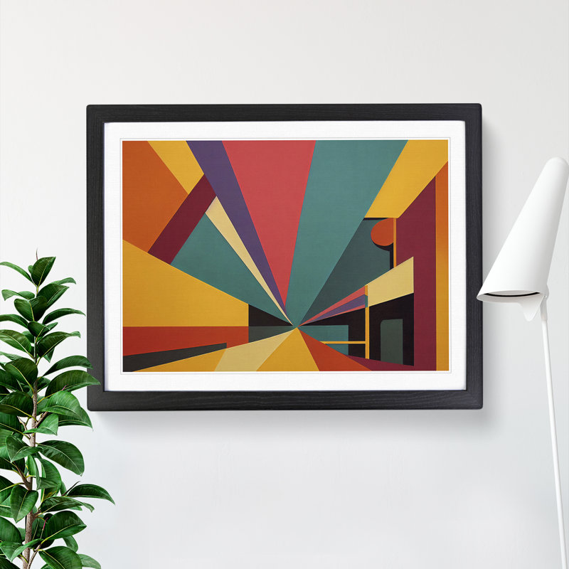Stunning Modern Abstract Art - Single Picture Frame Print, Black Framed, 46cm H x 64cm W x 2cm D