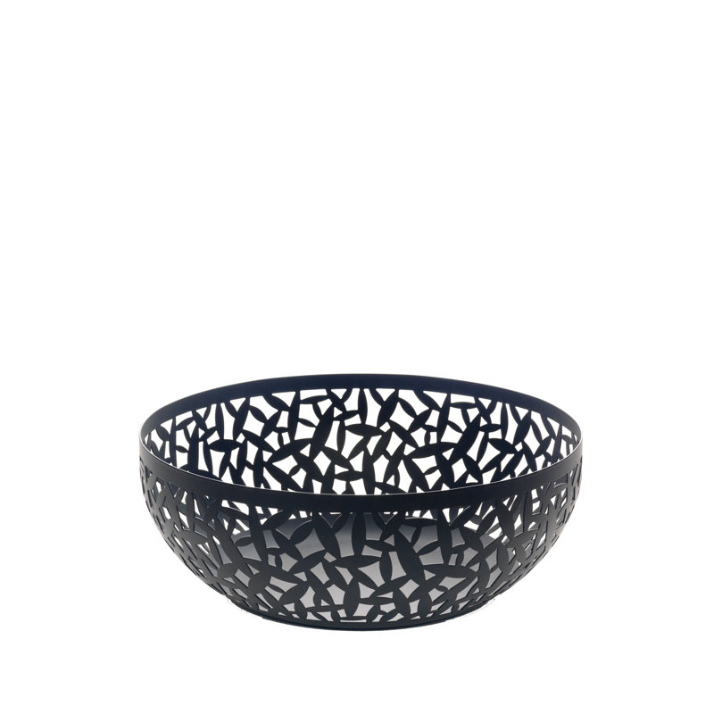 Cactus Steel Fruit Bowl, Black, Large