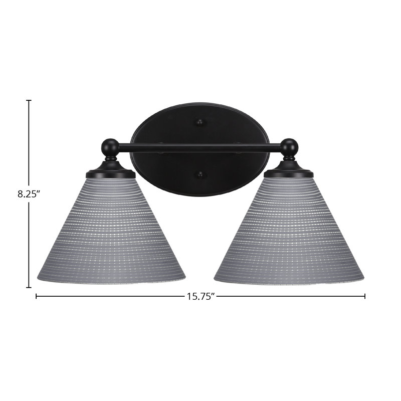 Barre d'éclairage de salle de bain Aitkens, 2, Noir mat