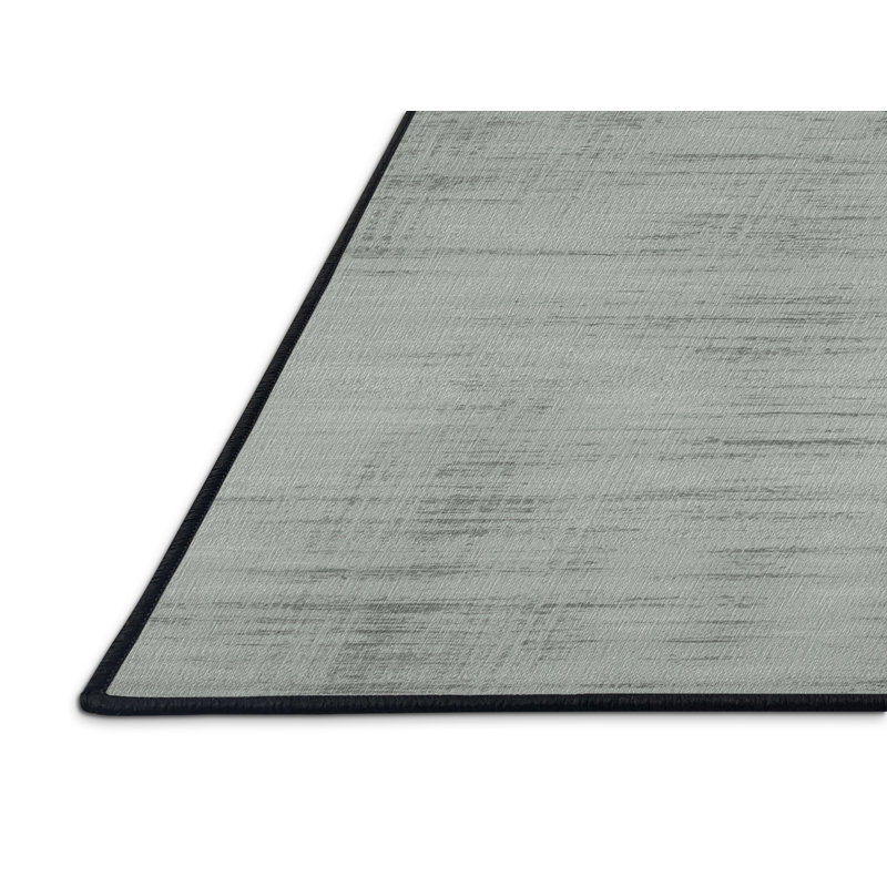 Tapis abstrait gris lavable à la machine, Rond 6 pi