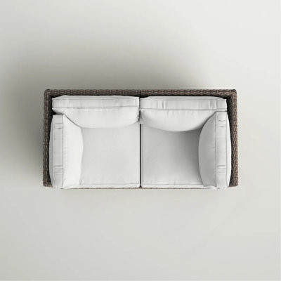 Patio Wicker Loveseat with Cushions, Fully Assembled