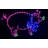 Christmas Pig with Bow Lighted Display
