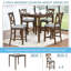 Ensemble de table de salle à manger 5 pièces à hauteur de comptoir, table carrée en bois avec 4 chaises rembourrées pour les petits espaces-156224917-156224915-156224916