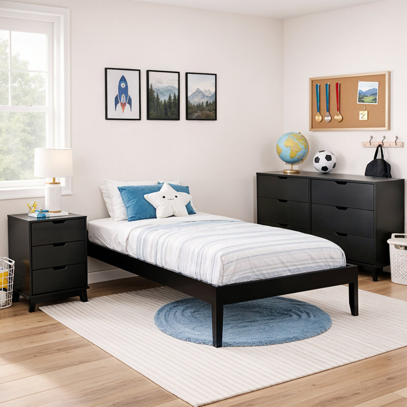 Marialana 4 Piece Bedroom Set, Twin, Black