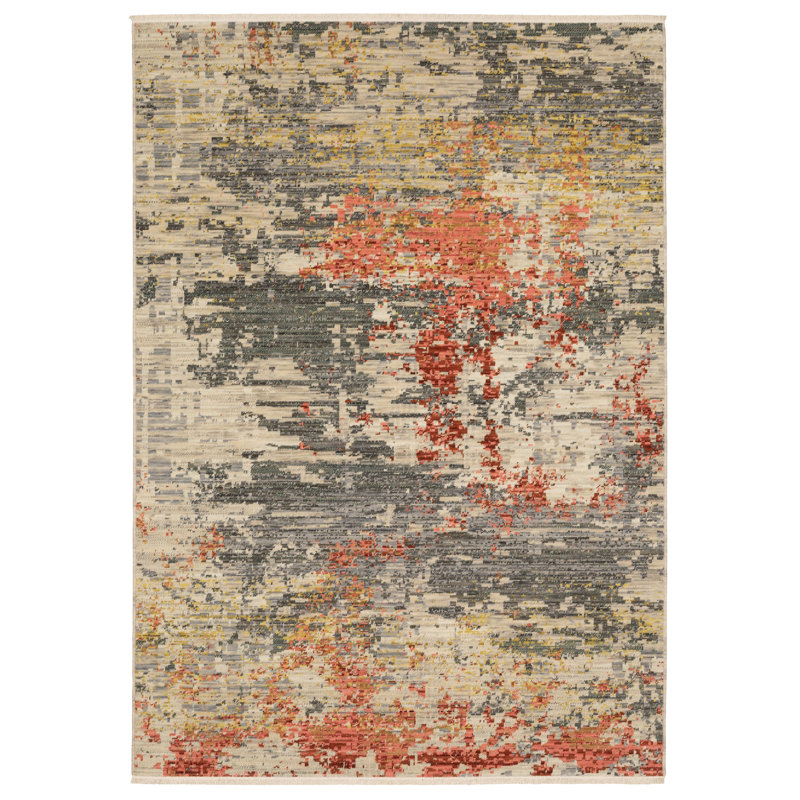 Japhenia Abstract Indoor Rug, Rectangle 3'3" x 5'