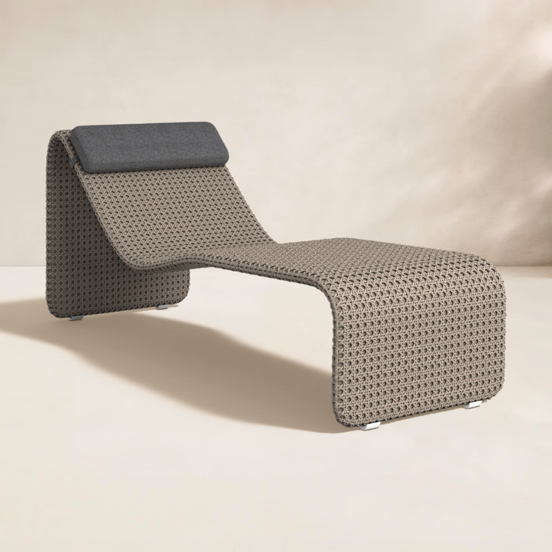 Paige Outdoor Chaise Lounge, Dark Gray