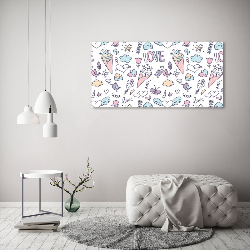 Romantic Pattern - Wrapped Canvas Print