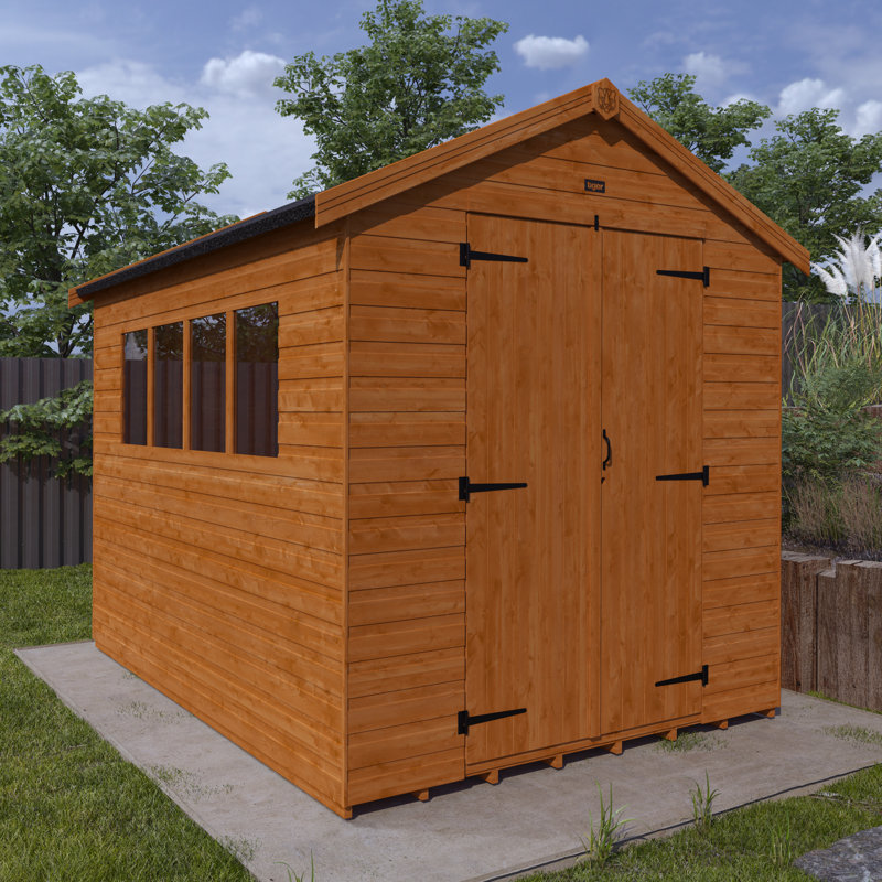7 ft. W x 10 ft. D Solid Wood Shiplap Apex Workshop