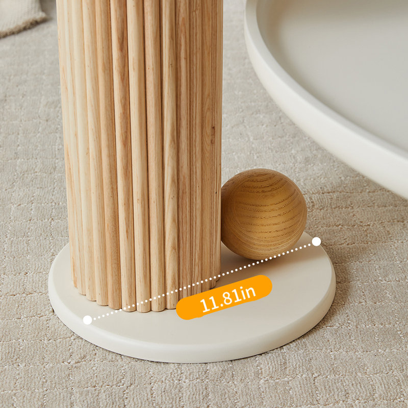Simple log tea table in cream style