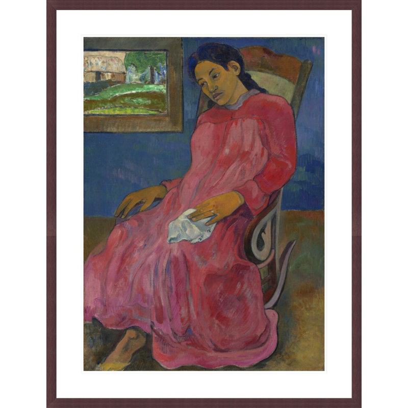 FaATHUMA (Mélancolique) par Paul Gauguin - Estampe numérique encadrée, H 41,5 po x l 32,03 po