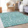Premium Machine Washable Prisco Teal Rug