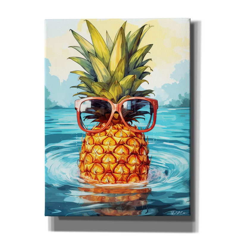 Toile épique «Summer Pineapple 1» par Momart, H 54 po x l 40 po x P 1,5 po