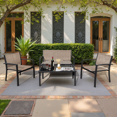 Onika 4 Piece Patio Conversation Set