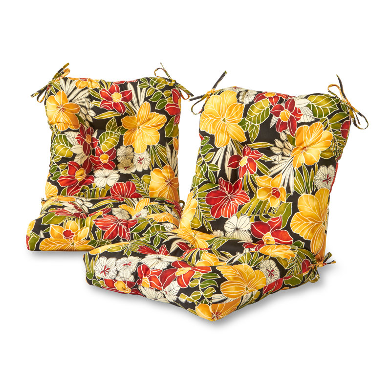 Lester Outdoor Chair Cushion, Aloha Black, 2, 21" H x 21" W x 21" D