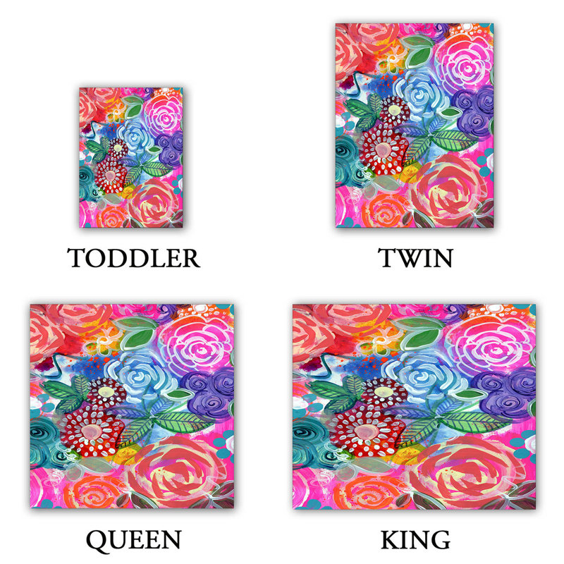 Polyester Floral Duvet Cover, 1 King Duvet Cover + 2 King Shams