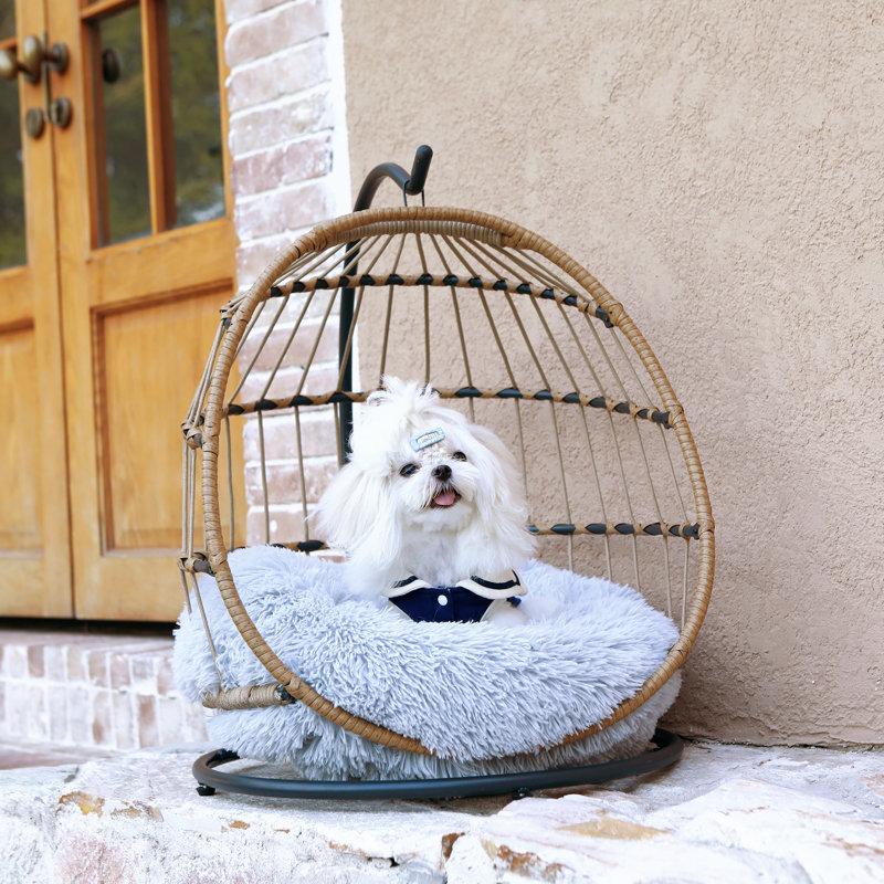 Elodee Cotton Hammock Pet Bed, Light Gray